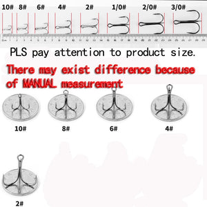 Carbon Steel Treble Overturned Hook