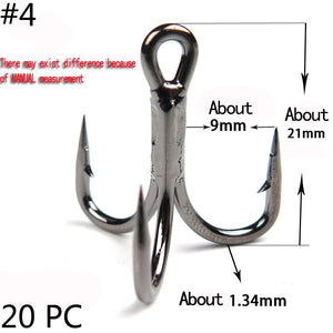 Carbon Steel Treble Overturned Hook