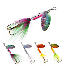 Load image into Gallery viewer, Sequin Trout Spoon With Feather Hooks