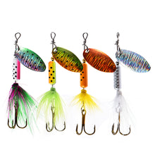 Load image into Gallery viewer, Sequin Trout Spoon With Feather Hooks