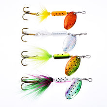 Load image into Gallery viewer, Sequin Trout Spoon With Feather Hooks