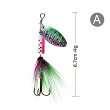 Load image into Gallery viewer, Sequin Trout Spoon With Feather Hooks