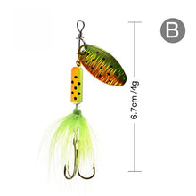 Load image into Gallery viewer, Sequin Trout Spoon With Feather Hooks