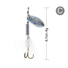 Load image into Gallery viewer, Sequin Trout Spoon With Feather Hooks