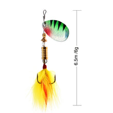 Load image into Gallery viewer, Sequin Trout Spoon With Feather Hooks