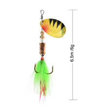 Load image into Gallery viewer, Sequin Trout Spoon With Feather Hooks