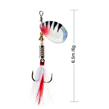 Load image into Gallery viewer, Sequin Trout Spoon With Feather Hooks